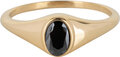 Charmin’s R1077 Zegelring Ovaal Zwarte Steen Gold