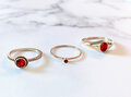 Charmin's ring R1101 Birthstone January Garnet Red Stone Goldplated Iconic Vintage 