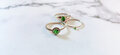 Charmin's ring R1097 Birthstone August Light Green Stone Goldplated Iconic Vintage