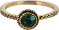 Charmin's ring R1095 Birthstone May Dark Green Stone Goldplated Iconic Vintage
