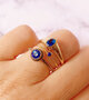 Charmin's ring R1098 Birthstone September Blue Sapphire Goldplated Iconic Vintage