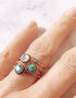 Charmin's ring R1094 Birthstone march Light Blue Topas Stone Goldplated Iconic Vintage
