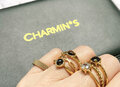 Charmin’s Ovale Elegante Zwarte Hematiet Ring Staal R1167