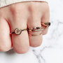 Charmin's Anxiety Ring Roze-Zwart Rhodoniet Edelsteen Kraaltjes Goldplated Palm R1198