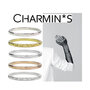 Charmin’s goudkleurige stapelring R305 Cross goldplated staal