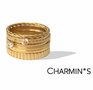 Charmin’s goudkleurige stapelring R329 Turning goldplated staal