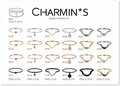 Charmin&#8217;s  stapelring staal R528 Dot Ring Shiny Steel