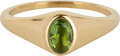 Charmin’s R1088 Birthstone zegelring August Green Peridot Oval Stone Goldplated