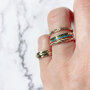 Charmin’s Stalen Stapelring Small Alliance Turquoise Crystals R1260