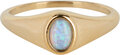 Charmin’s R1090 Birthstone zegelring October Opal Oval Stone Goldplated