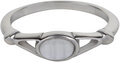 Charmin’s Ovale Elegante Witte Cateye Ring Staal R1159