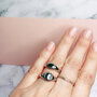 Charmin's Ring Zwarte Open Bewerkte Ovaaltjes R1110