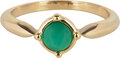 Charmin’s Ronde Goudkleurige Ring met Groene Cateye R1172
