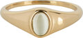Charmin’s R1220 Birthstone zegelring June Moonstone Oval Stone Goldplated