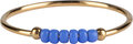 R0984 Anxiety Ring Palm Blue Beads Goldplated 