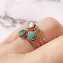 Charmin's Birthstone December Turquoise Steen Goldplated R789/KR86