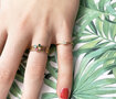 Charmin's Birthstone Ring September Blauwe Sapphire Steen Goldplated R689/KR84