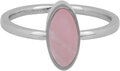Charmin's Zegelring met Ovale Roze Rhodoniet Edelsteen Staal R1283
