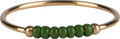 R0988 Anxiety Ring Palm Olivegreen Beads Goldplated 