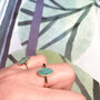 Charmin's Zegelring met Ovale Turqouise Edelsteen Goudkleurig Staal R1210