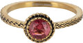 Charmin's ring R1096 Birthstone July Fuchsia Pink Stone Goldplated Iconic Vintage