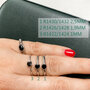 Charmin’s Klassieke Solitair 1mm Ring Zwarte Steen Staal R1424