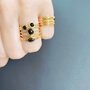 Charmin’s Ovale Elegante Ring met Zwarte Edelsteen Goud R1158