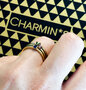Charmin’s Driehoek Solitair Ring Zwarte Steen Staal R1298