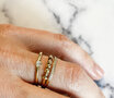 Charmin’s Driehoek Solitair Ring Zwarte Steen Goudkleurig Staal R1299