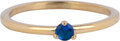 Charmin’s Driehoek Solitair Ring Blauwe Steen Goudkleurig Staal R1305