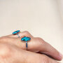 Charmin's Goudkleurige Ovale Zegelring met Ovale Lapis Lazuli Edelsteen Staal R1214