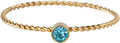 Charmin's Goudkleurige Gedraaide Birthstone ring Licht Blauw Kristal Staal R1455