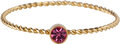 Charmin's Goudkleurig Gedraaide Birthstone Ring Roze Kristal Staal R1451