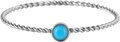 Charmin's Gedraaide Birthstone Ring Turkoois Kristal Staal R1446