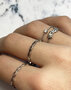 Charmin's Gedraaide Birthstone Ring Witte Kristal Staal R944