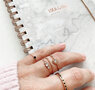 Charmin's Goudkleurig Gedraaide Birthstone Ring Zwarte Cristal R949