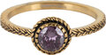Charmin's Goudkleurige Ring Birthstone Februari Paars Lila Kristal Staal Iconic Vintage R1093