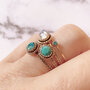 Charmin's Goudkleurige Ring Birthstone Maart LichtBlauwe Kristal Staal Iconic Vintage R1094