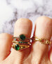 Charmin's Ring Birthstone Mei Donkergroene Kristal Staal Iconic Vintage R1524