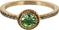 Charmin's Goudkleurige Ring Birthstone Augustus Lichtgroene Kristal Staal Iconic Vintage R1097