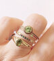 Charmin's Ring Birthstone Augustus Lichtgroene Kristal Staal Iconic Vintage R1528