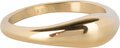 Charmin's Goudkleurige Moderne Asymmetrische Zegelring Ovaal Staal R1369