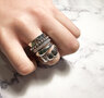 Charmin's Goudkleurige Brede Stalen Ring Gladde Ovalen R1393