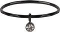 Charmin&#8217;s R579 Dangling Crystal CZ Black Steel