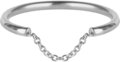 Charmin&#8217;s  stapelring staal R572 Chained Shiny Steel
